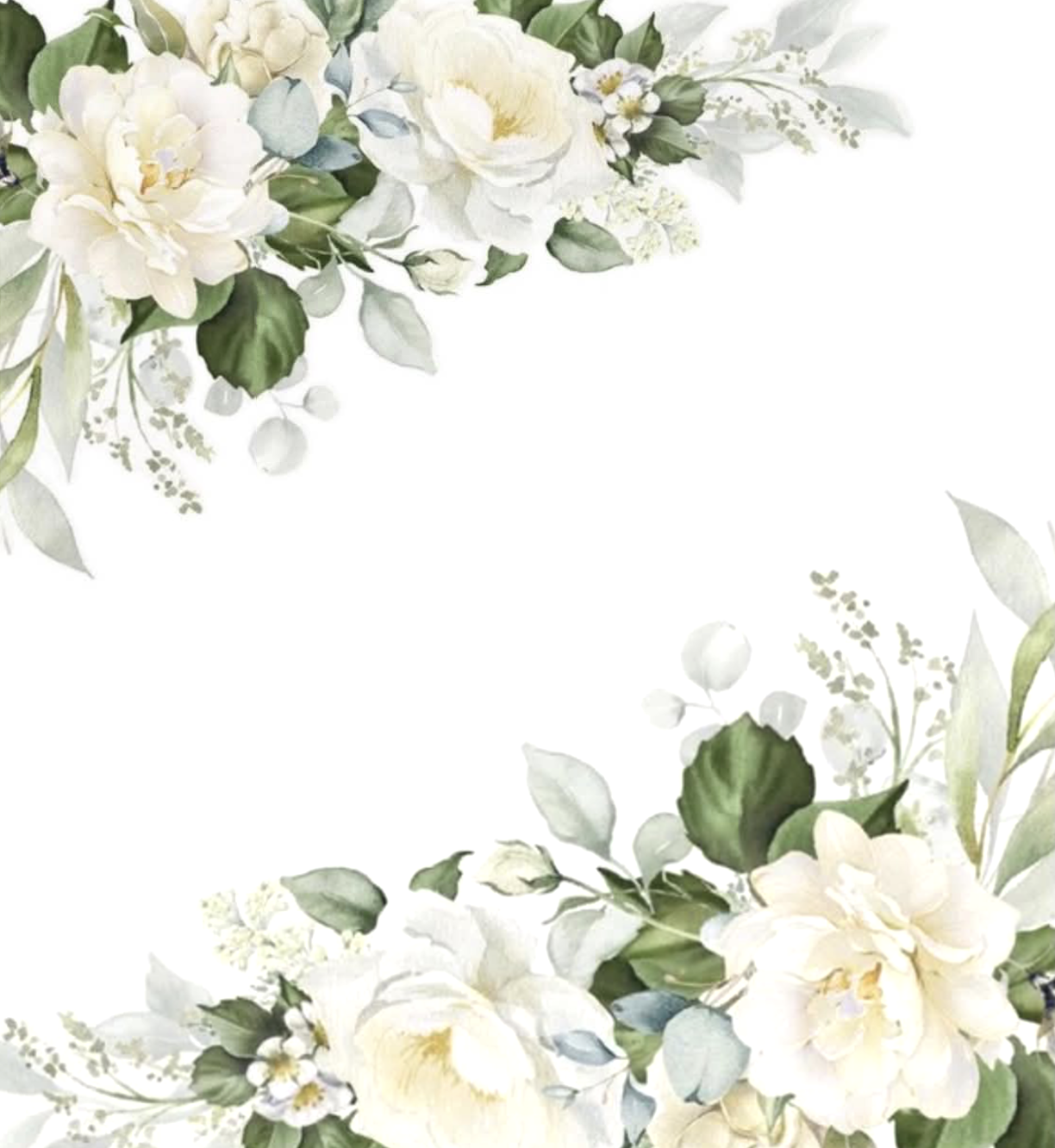 Watercolor green wreath with gold circle